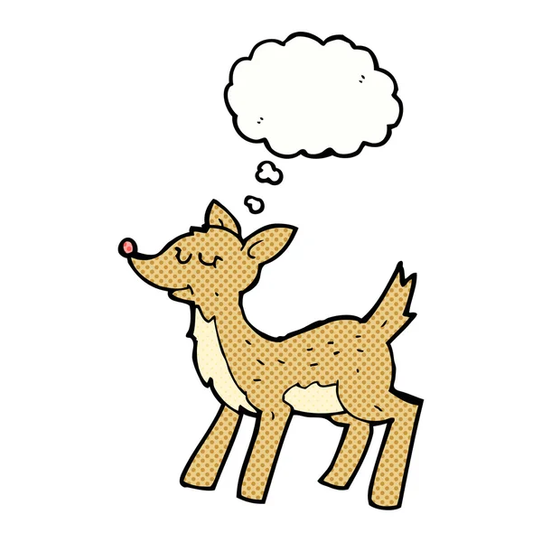 思考の泡を持つかわいい漫画の鹿 — ストックベクタ