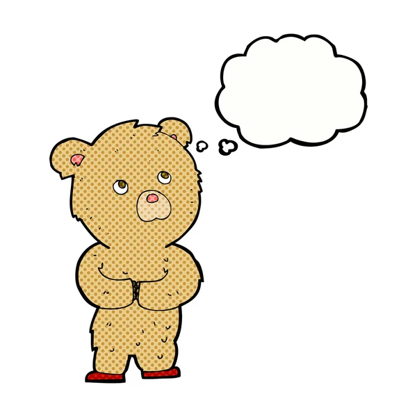 带有思想泡沫的卡通玩具熊 — 图库矢量图片