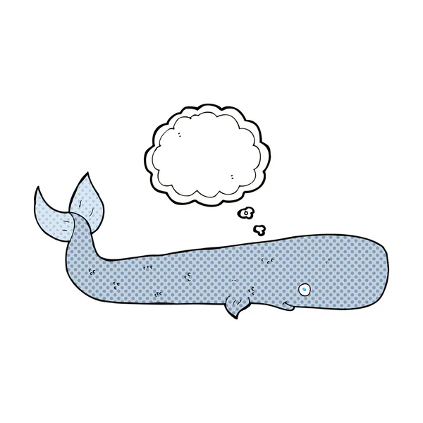 Baleine de dessin animé avec bulle de pensée — Image vectorielle