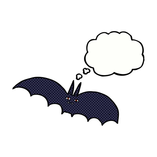 Murciélago vampiro de dibujos animados con burbuja de pensamiento — Vector de stock