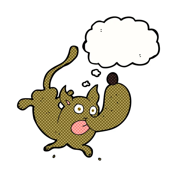 思考バブルを持つ漫画の面白い犬 — ストックベクタ