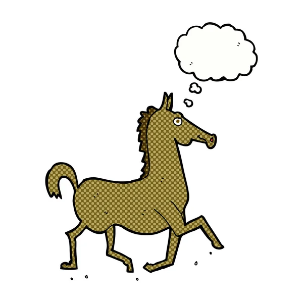 विचार बुलबुला के साथ कार्टून घोड़ा — स्टॉक वेक्टर