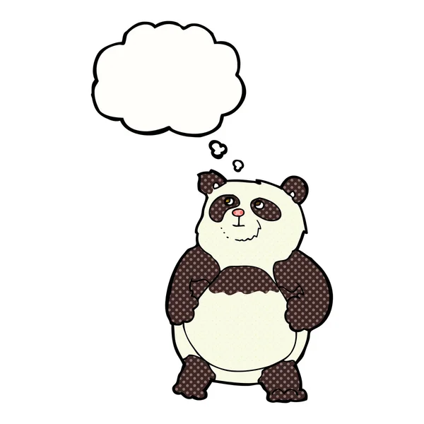 Panda cartone animato con bolla di pensiero — Vettoriale Stock