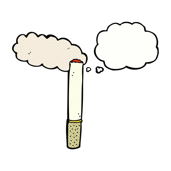 带有思想泡泡的卡通香烟 — 图库矢量图片