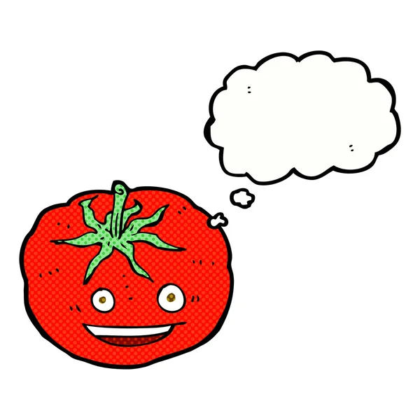 Kreslené rajče s myšlenkovou bublinou — Stockový vektor