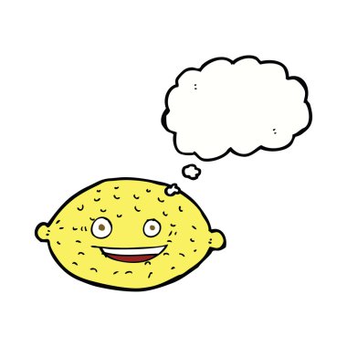 Düşünce baloncuklu limon çizgi filmi