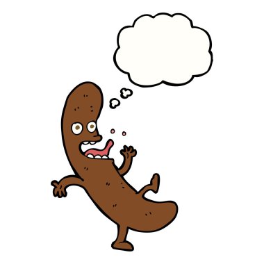 Düşünce baloncuklu çizgi film sosisi