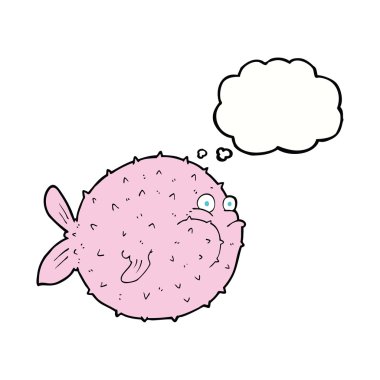 Düşünce baloncuklu balon balığı