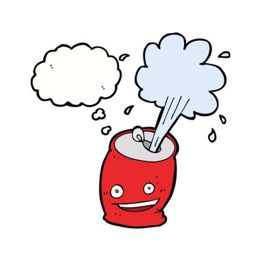 Düşünce baloncuklu gazoz kutusu