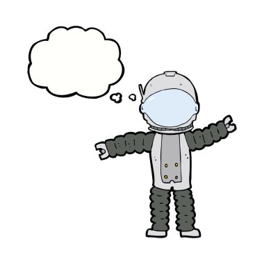 Düşünce balonu olan bir astronot.
