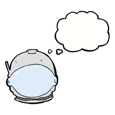 Düşünce baloncuklu astronot suratı