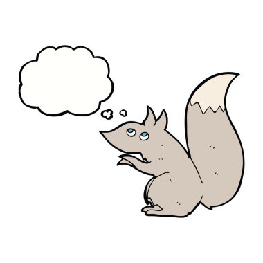 Düşünce baloncuklu bir sincap.