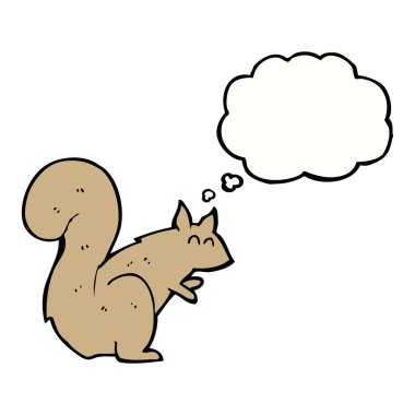 Düşünce baloncuklu bir sincap.