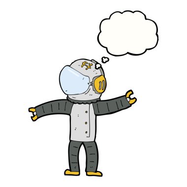 Düşünce balonu olan bir astronot.