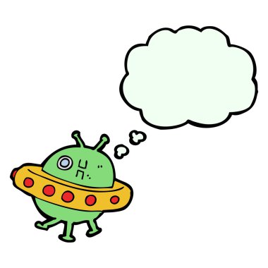 Düşünce baloncuklu çizgi film UFO