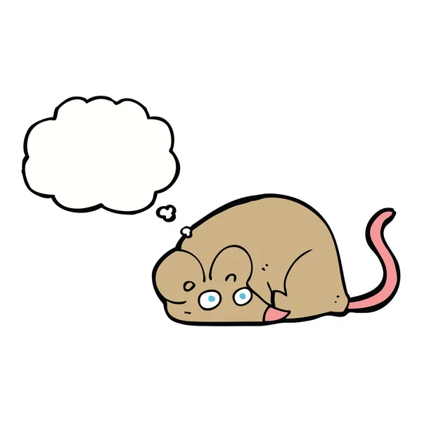 Mouse cartone animato con bolla di pensiero — Vettoriale Stock