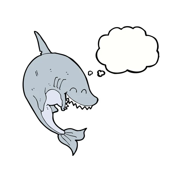 Tiburón de dibujos animados con burbuja de pensamiento — Archivo Imágenes Vectoriales