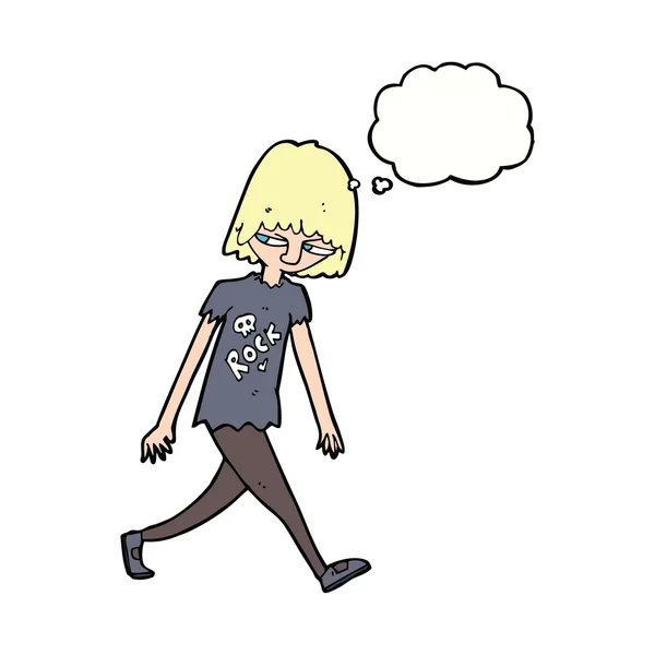 Adolescent dessin animé avec bulle de pensée — Image vectorielle