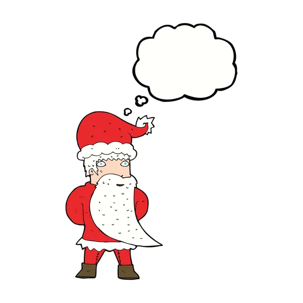 Cartoon santa claus with thought bubble — Stock Vector