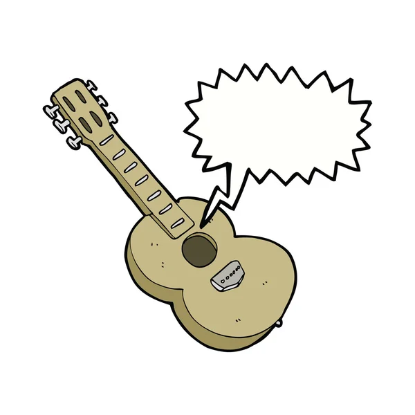 Guitarra dos desenhos animados com bolha pensamento — Vetor de Stock