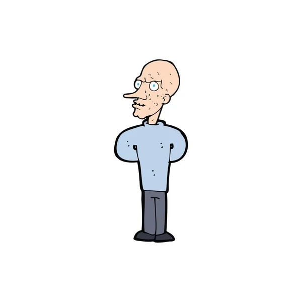 Cartoon evil bald man with thought bubble — Stock Vector
