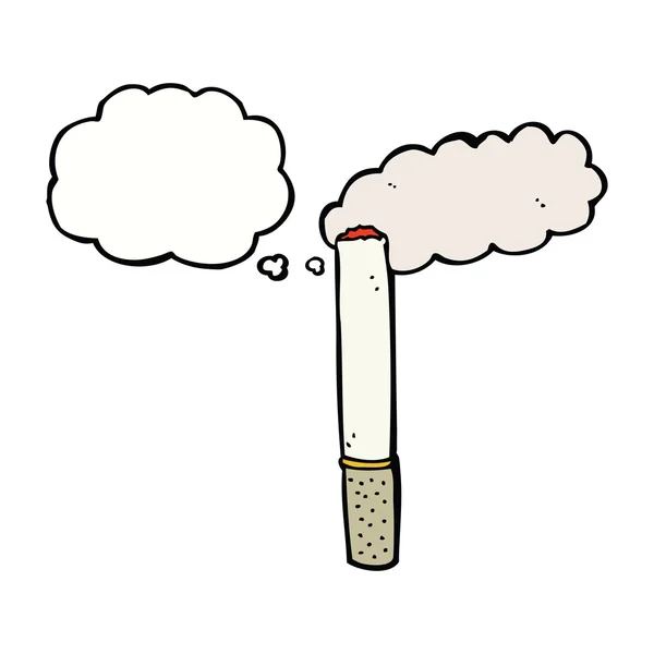 Cigarro dos desenhos animados com bolha pensamento —  Vetores de Stock