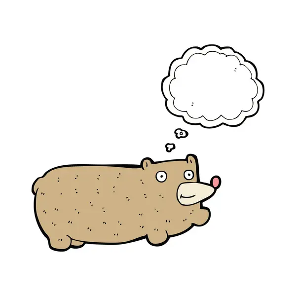 Αστεία αρκούδα κινουμένων σχεδίων με φούσκα σκέψης — Διανυσματικό Αρχείο