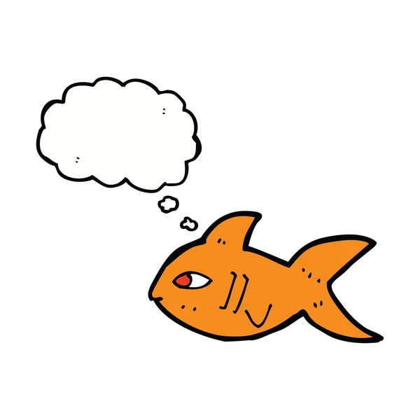 Pesce del fumetto con bolla di pensiero — Vettoriale Stock