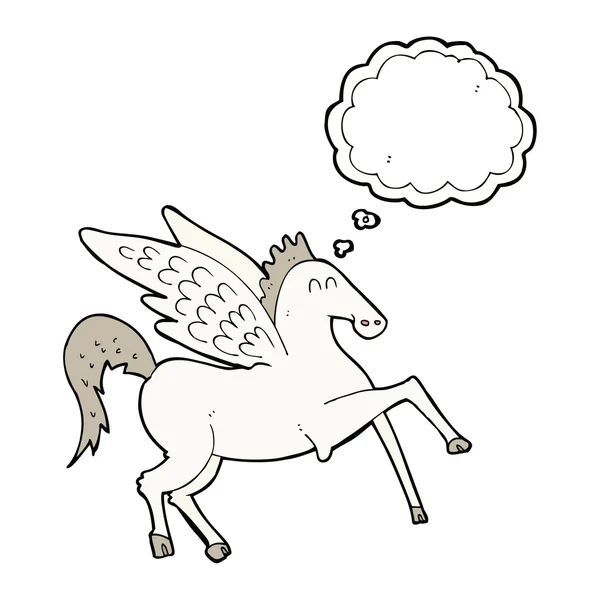 Düşünce baloncuklu çizgi film Pegasus — Stok Vektör