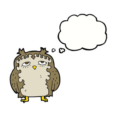 çizgi film bilge yaşlı baykuş düşünce baloncuğu