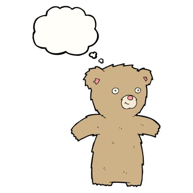 Düşünce baloncuklu oyuncak ayı.