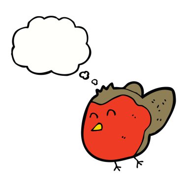 Düşünce baloncuklu çizgi robin