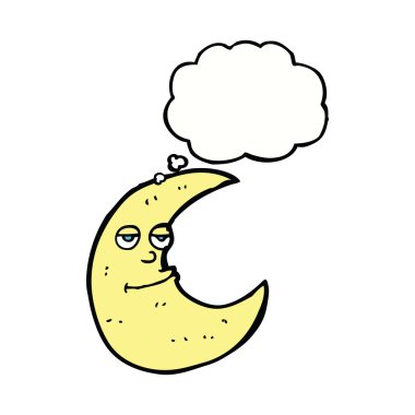 Düşünce baloncuklu mutlu çizgi film ayı