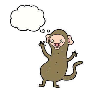 Düşünce balonlu çizgi film maymunu