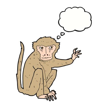 Düşünce balonlu kötü maymun çizgi filmi