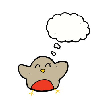 Düşünce baloncuklu çizgi robin