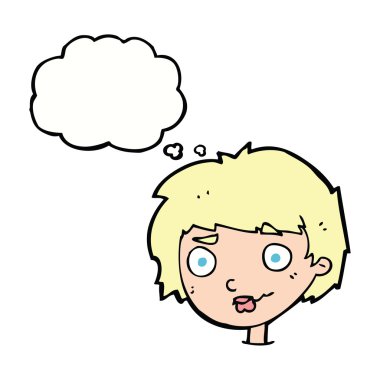 만화 혼동 생각 거품을 가진 여자