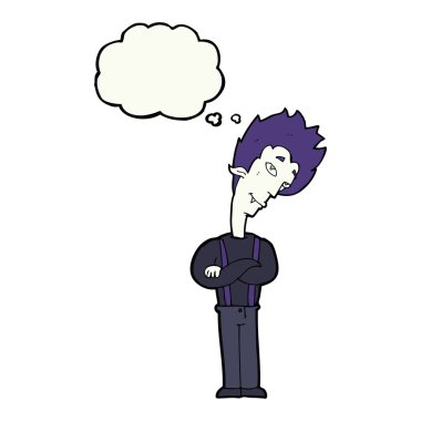 Düşünce baloncuklu çizgi film vampiri