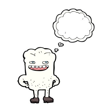 Düşünce baloncuklu çizgi film dişi