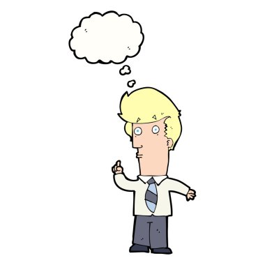 Düşünce baloncuğu sorusu olan çizgi film adamı.