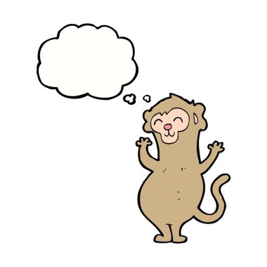 Düşünce balonlu çizgi film maymunu