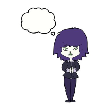 çizgi film vampir kadınla düşünce balonu