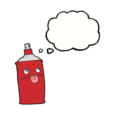Düşünce baloncuklu çizgi film spreyi