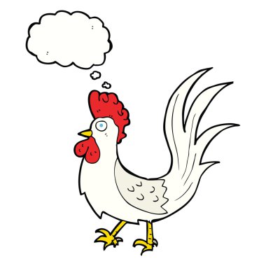 Düşünce baloncuklu horoz çizgi filmi