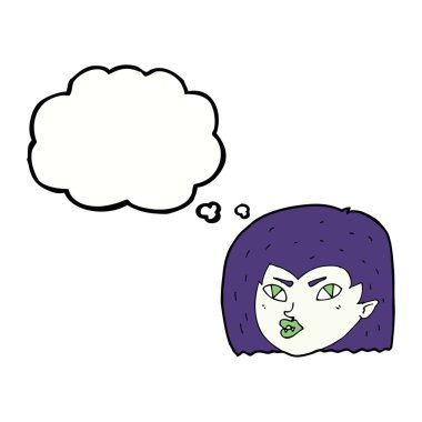 çizgi film vampir yüz düşünce balonu ile