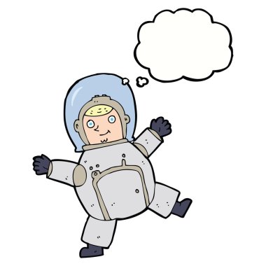 Düşünce balonu olan bir astronot.