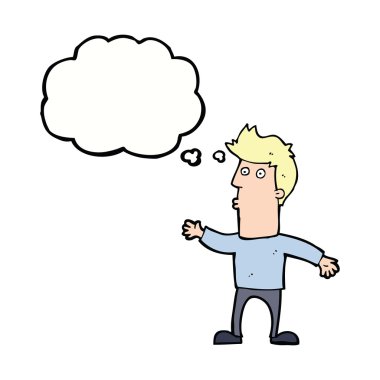 Çizgi film adamı düşünce balonuyla şaşırttı.