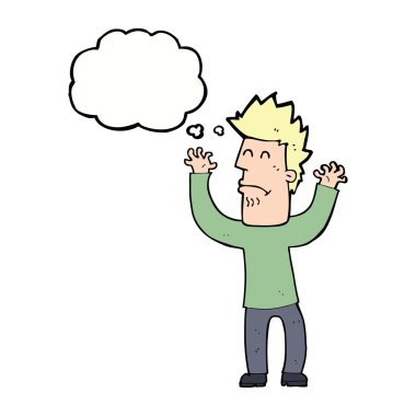 Çizgi film adamı düşünce baloncuğuyla strese soktu