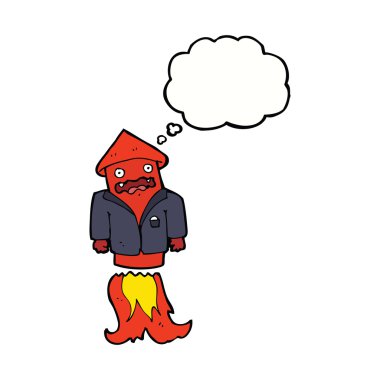 Düşünce baloncuklu iş elbisesi içinde havai fişekler.