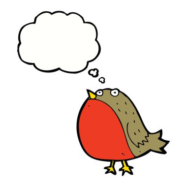 Düşünce baloncuklu çizgi robin